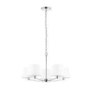 Harvey 5 Lights White Shades Pendant Light In Bright Nickel