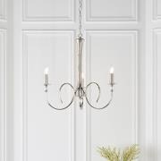 Fabia 3 Lights Clear Crystal Pendant Light In Polished Nickel