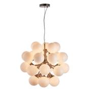 Oscar 28 Lights Gloss Opal Glass Pendant Light In Satin Nickel