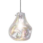 Lava 1 Light Iridescent Shade Pendant Light In Chrome