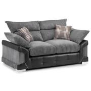 Logion Fabric 2 Seater Sofa In Black And Grey