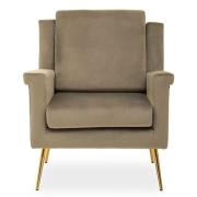 Salami Velvet Upholstered Armchair In Mink