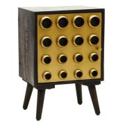 Atria Wooden Bedside Cabinet With 1 Door In Black And Gold