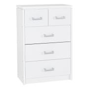 Crieff Wooden Chest Of 5 Drawers In White