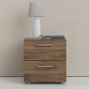 Perkin Wooden Bedside Cabinet With 2 Drawers In Walnut