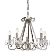 Oksana 5 Lights Clear Crystal Pendant Light In Polished Nickel