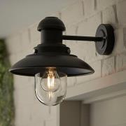 Hereford Classic Clear Glass Shade Wall Light In Matt Black