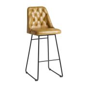 Hayton Genuine Leather Bar Stool In Vintage Gold