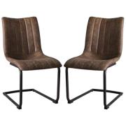 Edenton Brown Faux Leather Dining Chairs In A Pair