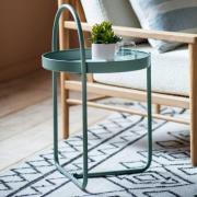 Marbury Round Metal Side Table In Teal