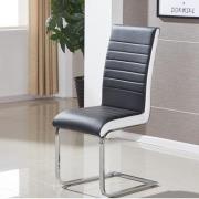 Symphony Faux Leather Dining Chair In Black And White