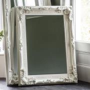 Louisa Rectangular Wall Mirror In Cream Frame