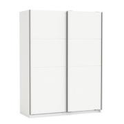 Rossett Wooden Wardrobe Large In Pearl White And Linen