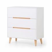 Abrina Chest Of Drawers In Matt White And Oak