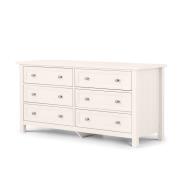 Madge Wooden Chest Of Drawers Wide In White With 6 Drawers