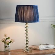 Alcoy Blue Shade Table Lamp And Grey Green Crystal Base