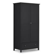 Madge Wooden Wardrobe With 2 Doors And 1 Drawer In Anthracite