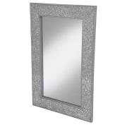 Clara Wall Mirror Large Rectangular In Silver Mosaic Frame