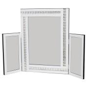 Elena Dressing Table Mirror In White With Acrylic Crystal Detail