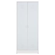 Rumi Metal Wardrobe With 2 Doors In White