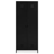 Rumi Metal Wardrobe With 2 Doors In Black