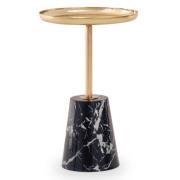 Aeolia Gold Metal Top Side Table With Black Marble Effect Base