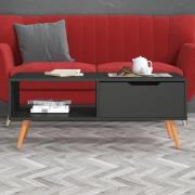 Floria Wooden Coffee Table With 1 Drawer In Grey