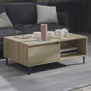 Naava Wooden Coffee Table With 1 Door In Sonoma Oak