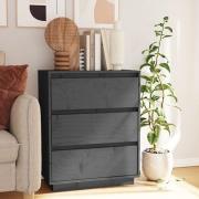 Chevis Solid Pinewood Chest Of 3 Drawers In Grey