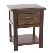 Birtley Wooden Bedside Cabinet With 1 Drawer In Dark Brown