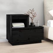 Belay Pinewood Bedside Cabinet With 1 Drawer In Black