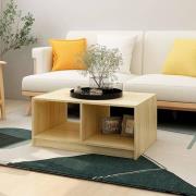 Cason Solid Pinewood Coffee Table With Shelf In Natural