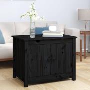 Janie Pine Wood Coffee Table With 2 Doors In Black