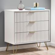 Marius Wooden Chest Of 3 Drawers In Matt White