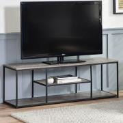 Salome Wooden TV Stand With Shelves In Concrete Effect