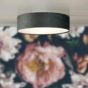 Drum 2 Lights Flush Ceiling Light With Grey Velvet Shade