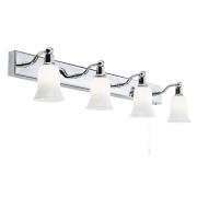 Equador LED 4 Lights Opal Glass Bathroom Wall Light In Chrome