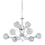 Bellis II 9 Lights Clear Glass Ceiling Pendant Light In Chrome