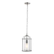 Lembeth 1 Light Clear Glass Pendant Light In Satin Nickel