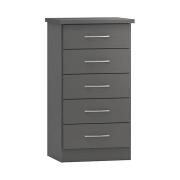 Mack Wooden Chest Of 5 Drawers In Grey