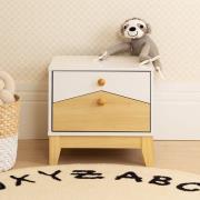 Kiro Bedside Cabinet With 2 Drawers In White And Pine Effect