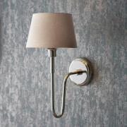 Davis And Cici Grey Tapered Shade Wall Light In Bright Nickel