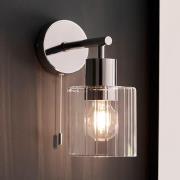 Arlington Clear Ribbed Glass Wall Light In Chrome