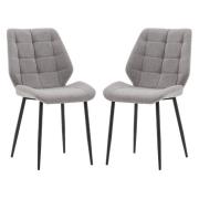 Minford Light Grey Fabric Dining Chairs In Pair