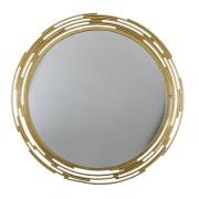 Clayton Round Portrait Wall Mirror In Gold Iron Frame