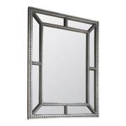 Lawton Rectangular Wall Mirror In Pewter Wooden Frame