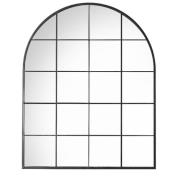 Helena Arch Window Style Wall Mirror In Black