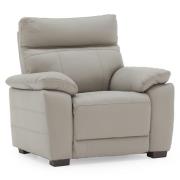 Posit Leather 1 Seater Sofa In Light Grey