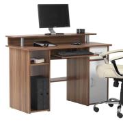 Aberdare Wooden Laptop Desk With 1 Door In Walnut And White