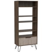 Newcastle Wooden Bookcase In Smoked Bleached Oak